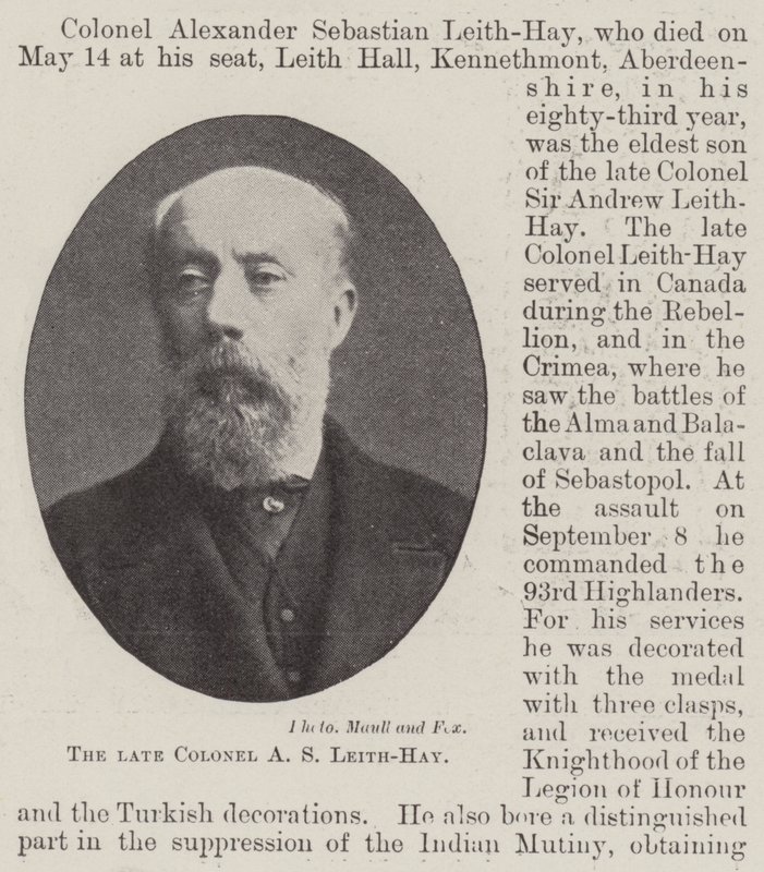 Der verstorbene Oberst A. S. Leith-Hay von English Photographer