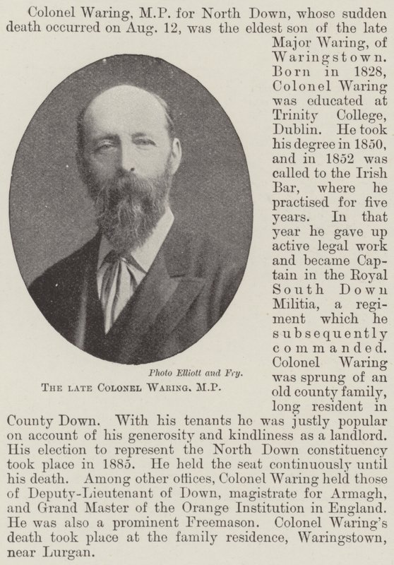 Der verstorbene Colonel Waring, Abgeordneter von English Photographer