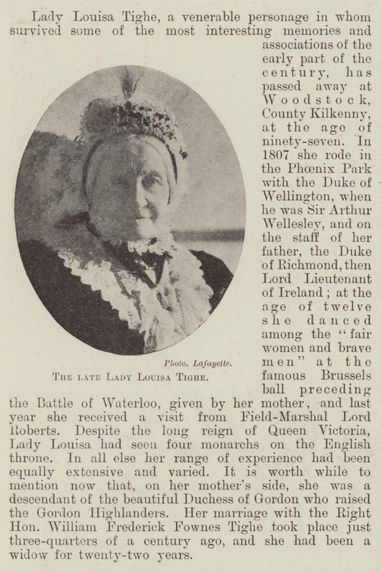 Die verstorbene Lady Louisa Tighe von English Photographer