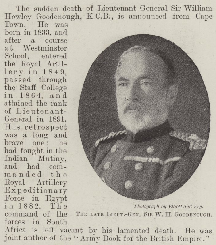Der verstorbene Generalleutnant Sir W. H. Goodenough von English Photographer