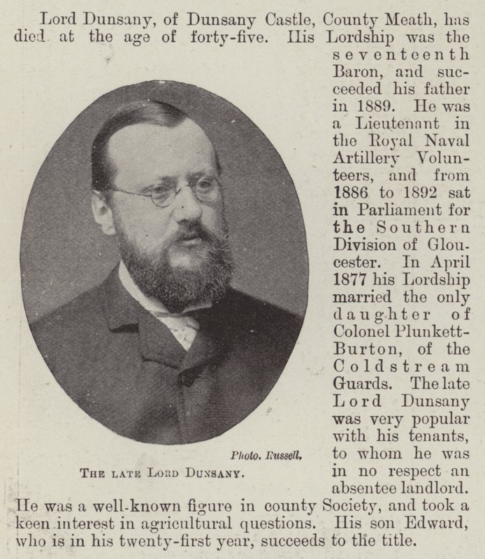 Der verstorbene Lord Dunsany von English Photographer