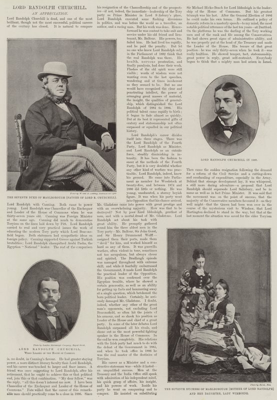 Der verstorbene Lord Randolph Churchill von English Photographer