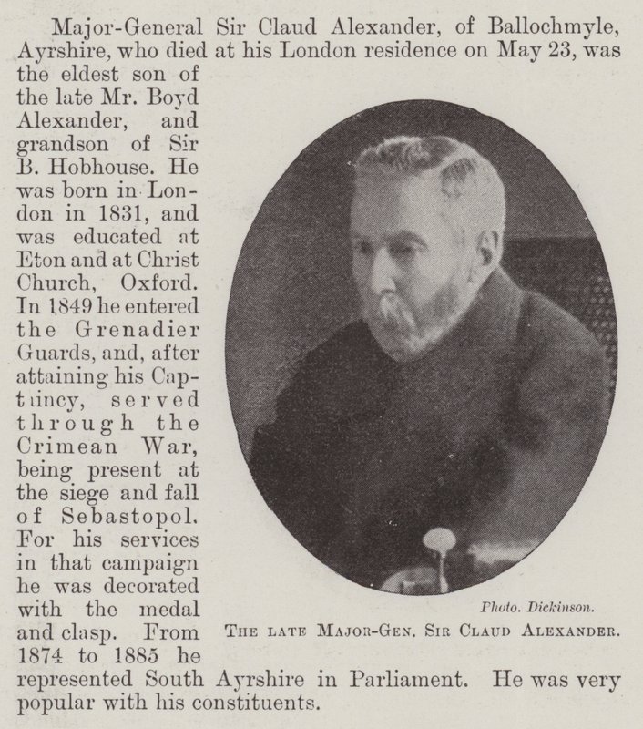 Der verstorbene Generalmajor Sir Claud Alexander von English Photographer