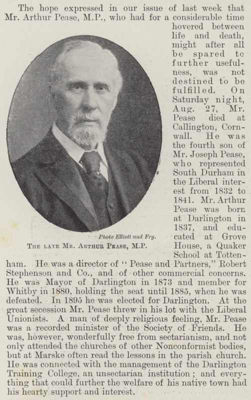 Der verstorbene Mr. Arthur Pease, MP von English Photographer