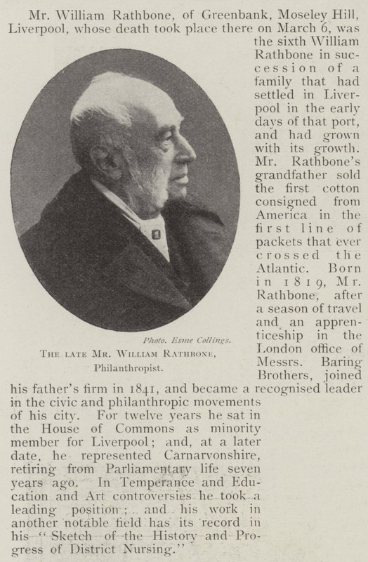 Der verstorbene Mr William Rathbone, Philanthrop von English Photographer