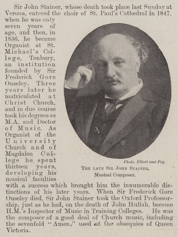 Der verstorbene Sir John Stainer, Musikkomponist von English Photographer