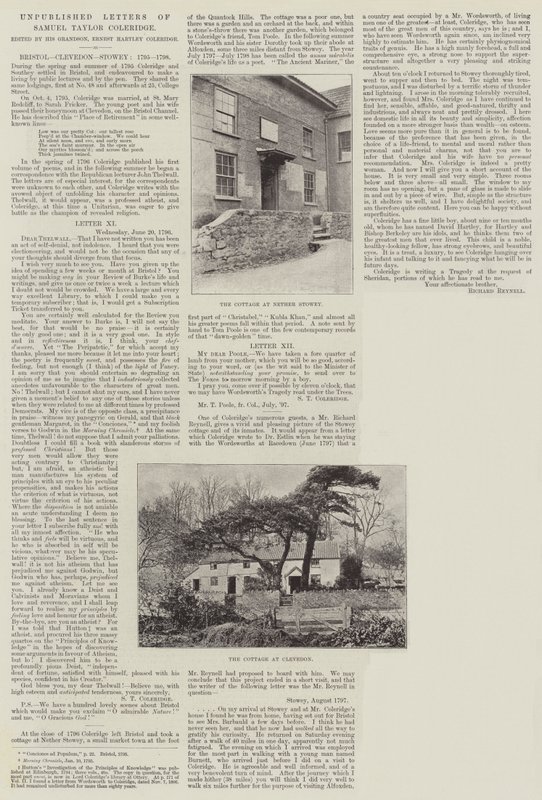 Unveröffentlichte Briefe von Samuel Taylor Coleridge von English Photographer