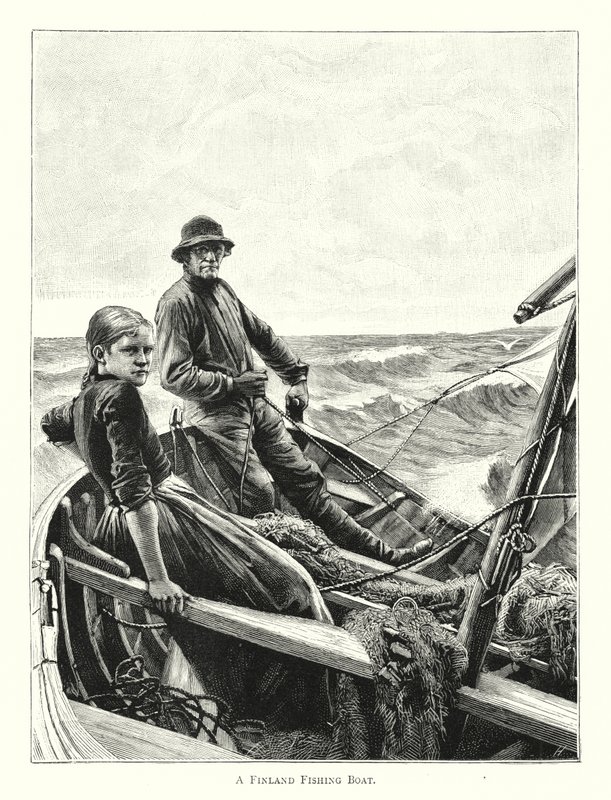 Ein finnisches Fischerboot von English School