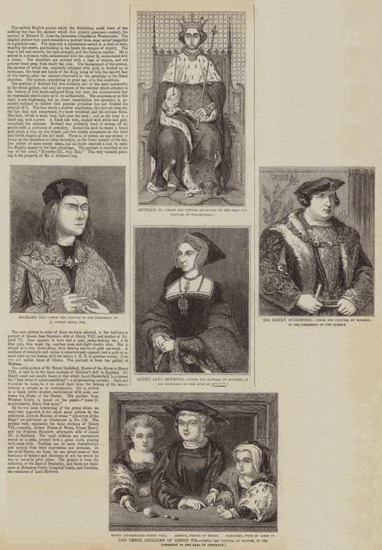 Eine Gruppe früher Porträts (Stich) von English School