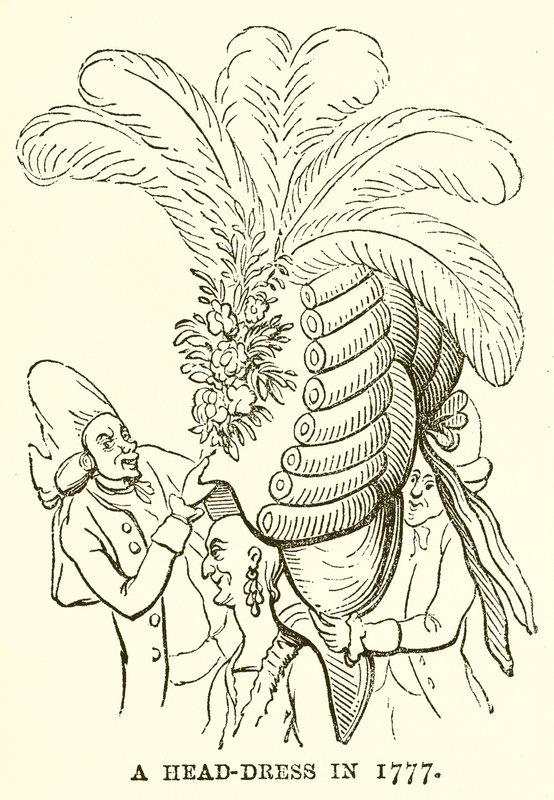 Eine Kopfbedeckung im Jahr 1777 von English School