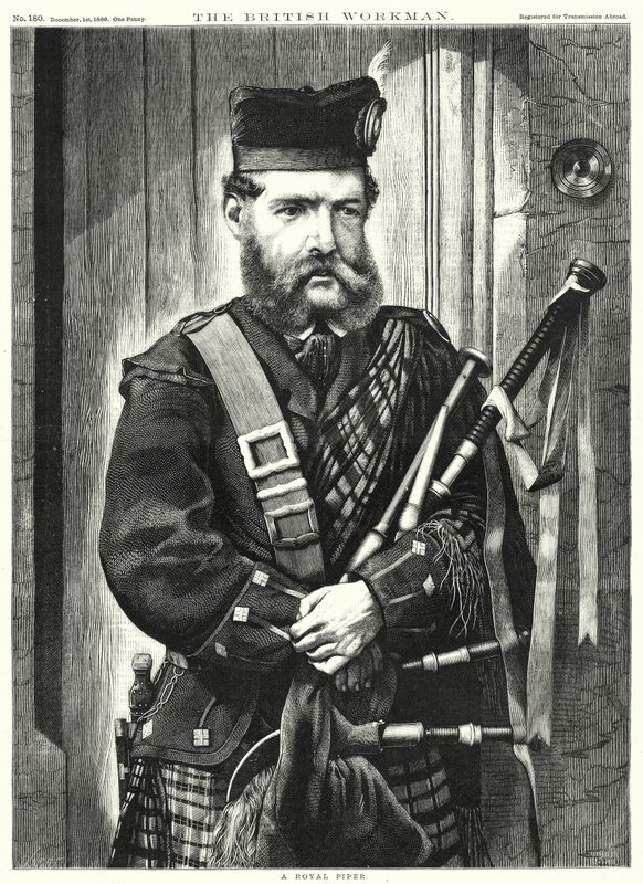 Ein königlicher Dudelsackspieler von English School