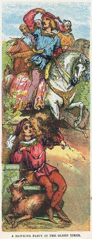Eine Falkenjagd in alten Zeiten von English School