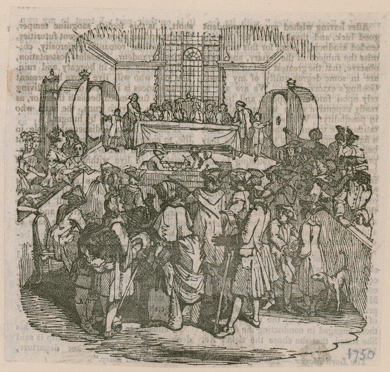 Eine Lotterie; datiert 1750 von English School