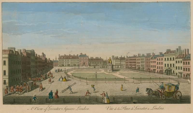 Eine Ansicht des Leicester Square, London von English School