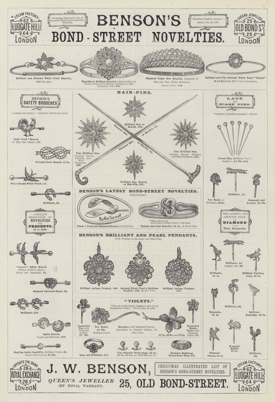 Werbung, J W Benson (Gravur) von English School