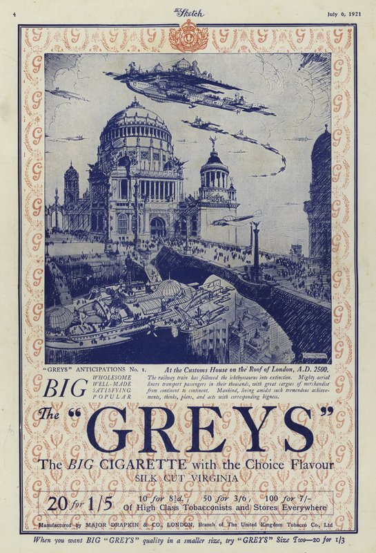 Werbung für Greys Zigaretten von English School