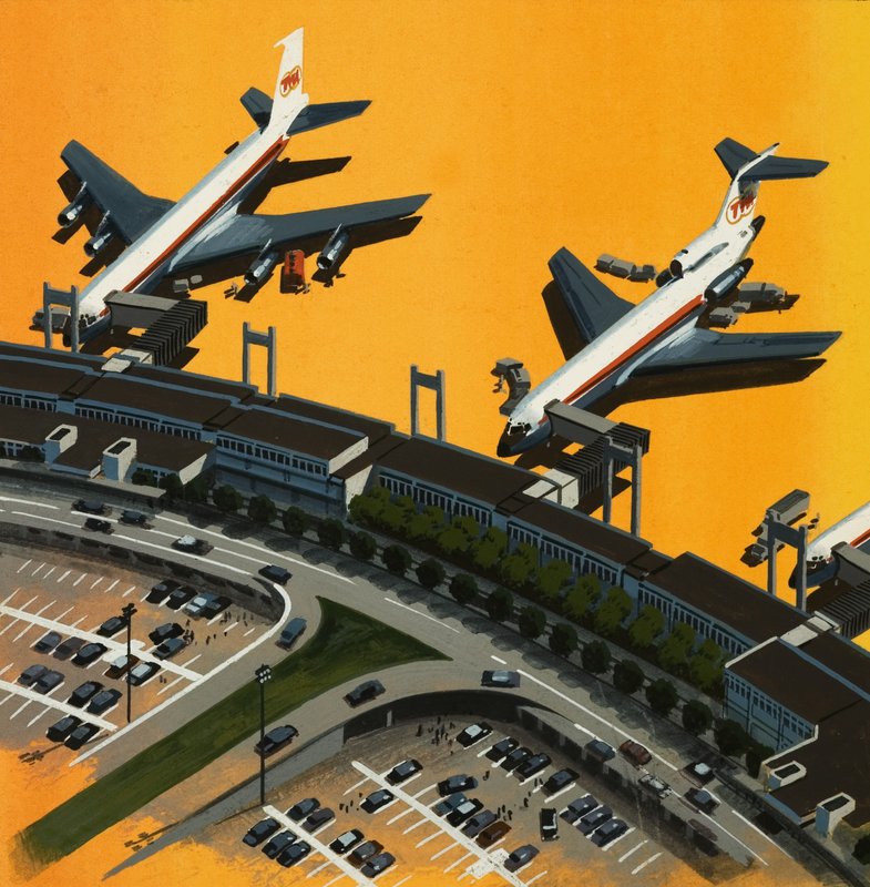 Flugzeuge auf einem Flughafen von English School
