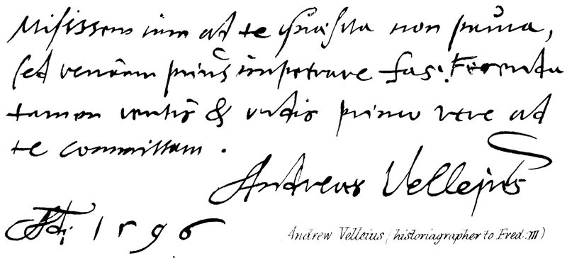 Andrew Velleius (Historiker von Fred. III) von English School