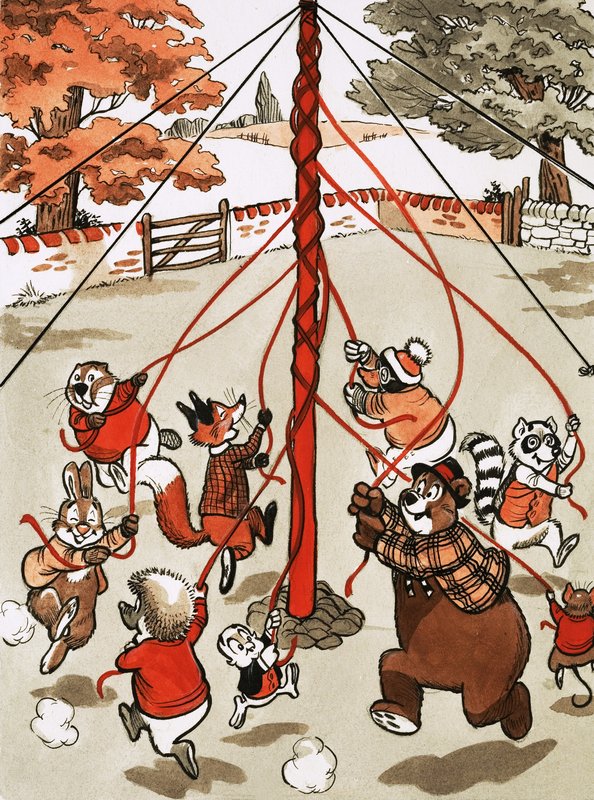 Tiere um den Maibaum von English School