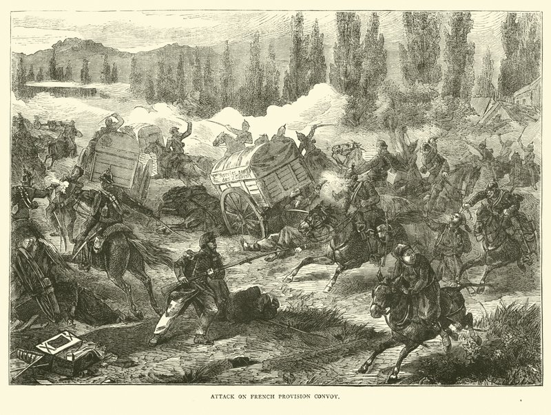 Angriff auf französischen Versorgungskonvoi, September 1870 von English School
