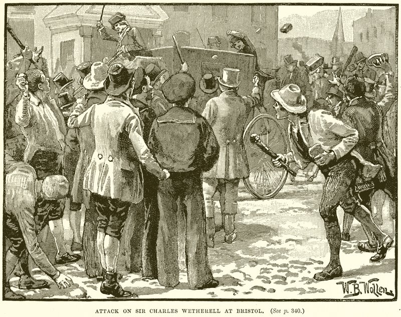 Angriff auf Sir Charles Wetherell in Bristol von English School