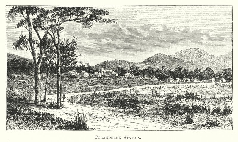 Australien: Coranderrk-Station (Gravur) von English School