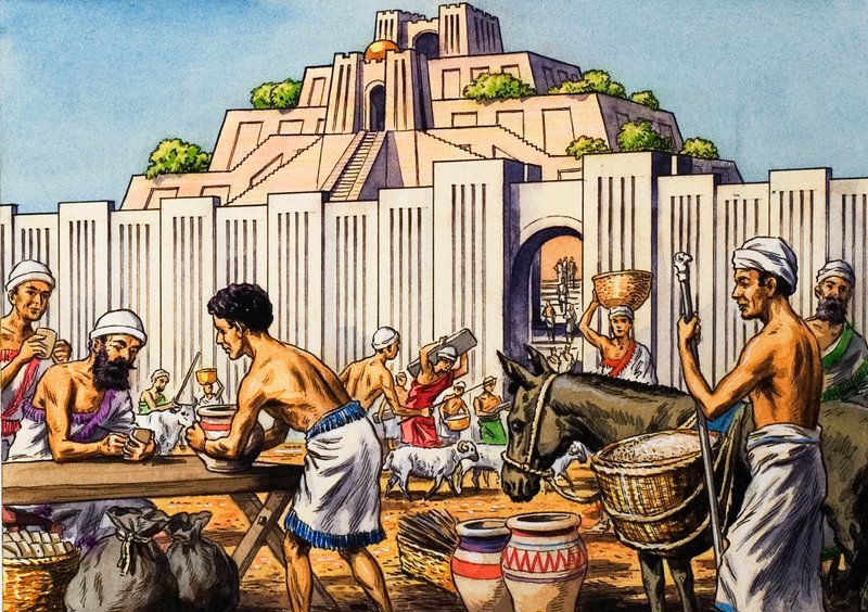 Aztekische Stadt Tenochtitlan von English School