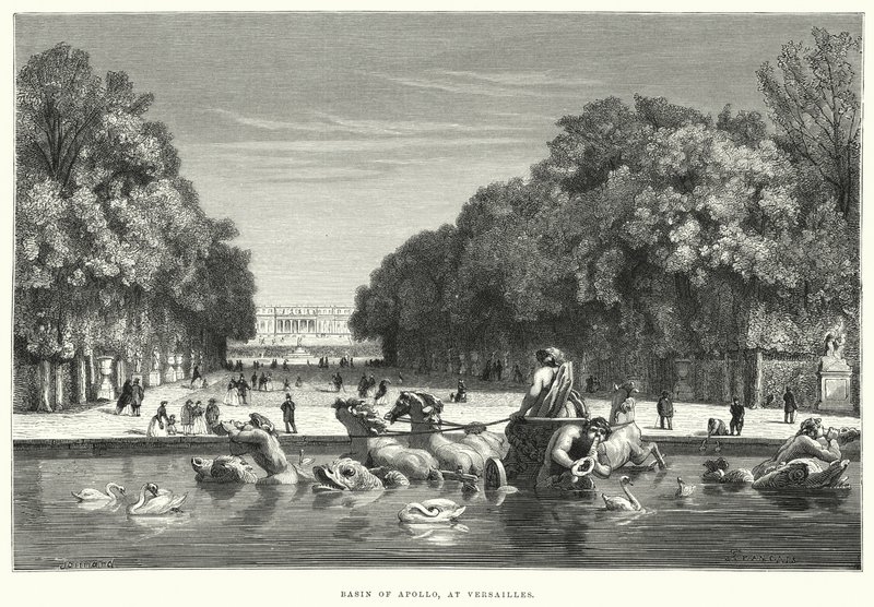 Becken von Apollo, in Versailles (Stich) von English School