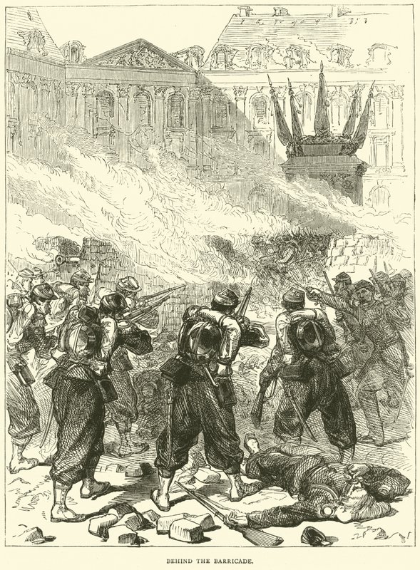 Hinter der Barrikade, April 1871 von English School