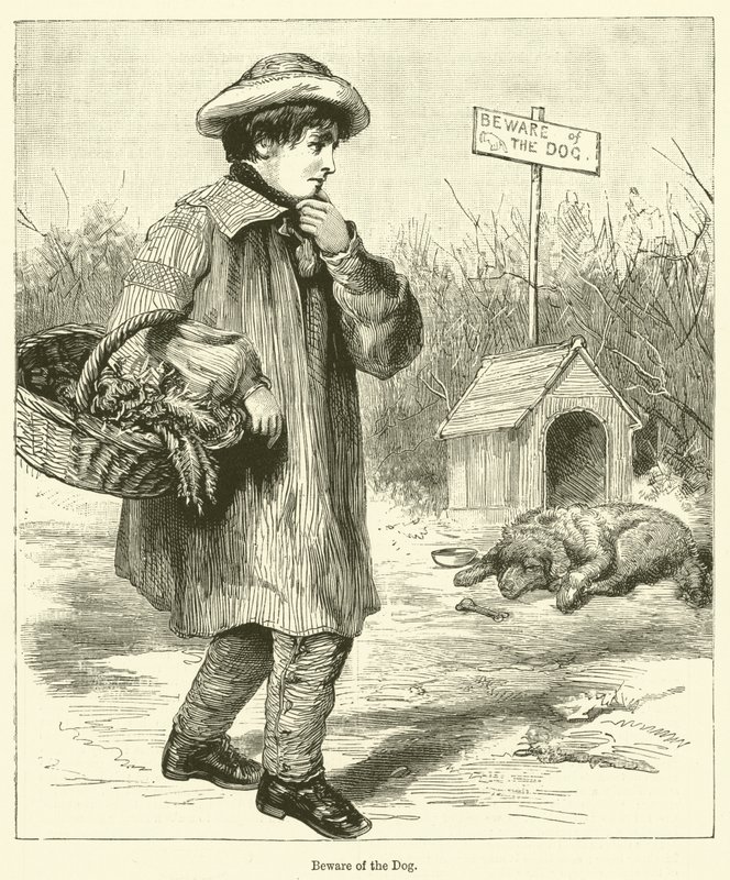 Vorsicht vor dem Hund (Gravur) von English School