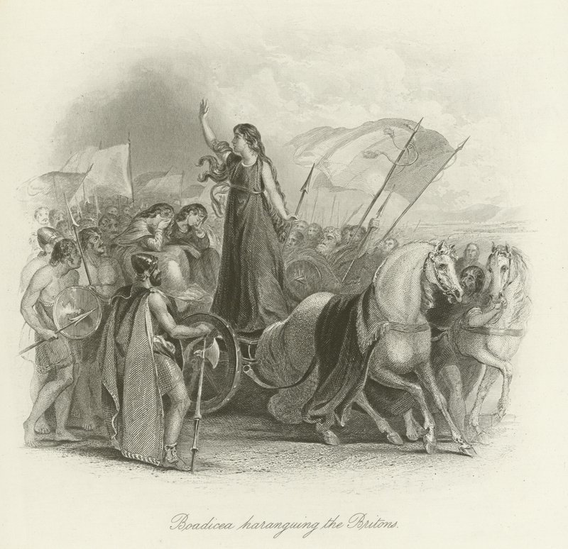 Boudicca hält eine Ansprache an die Briten von English School