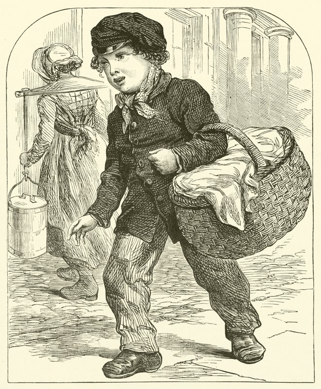 Junge mit Korb (Gravur) von English School
