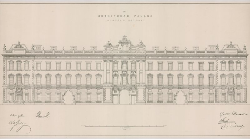Buckingham Palace, Ansicht der Ostfassade von English School