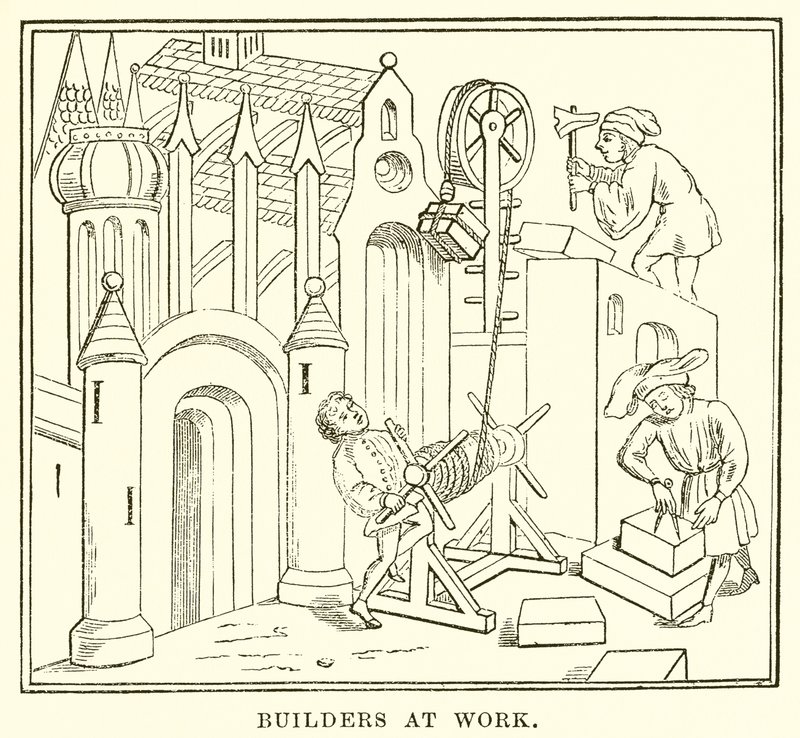 Bauarbeiter bei der Arbeit von English School
