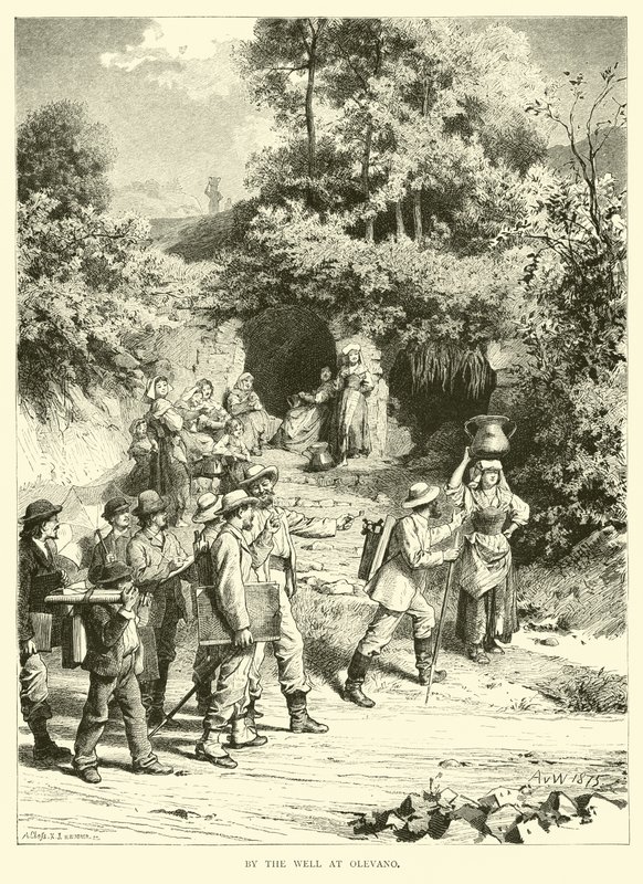 Am Brunnen in Olevano von English School