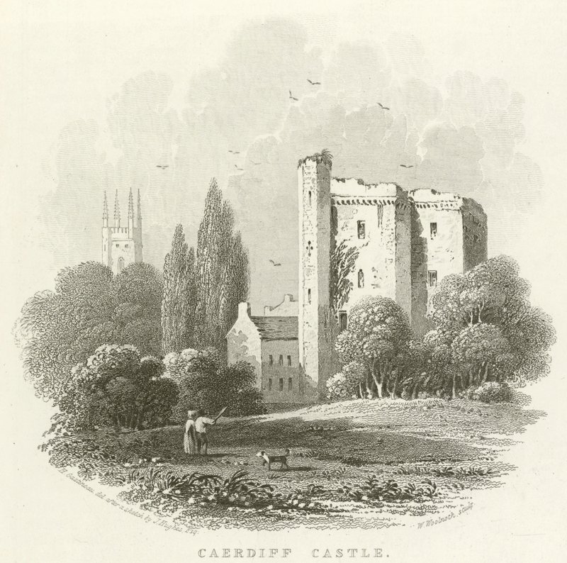 Caerdiff Schloss (Stich) von English School