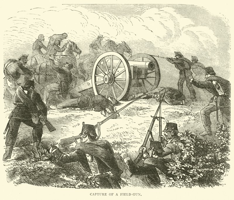 Eroberung einer Feldkanone, Oktober 1870 von English School