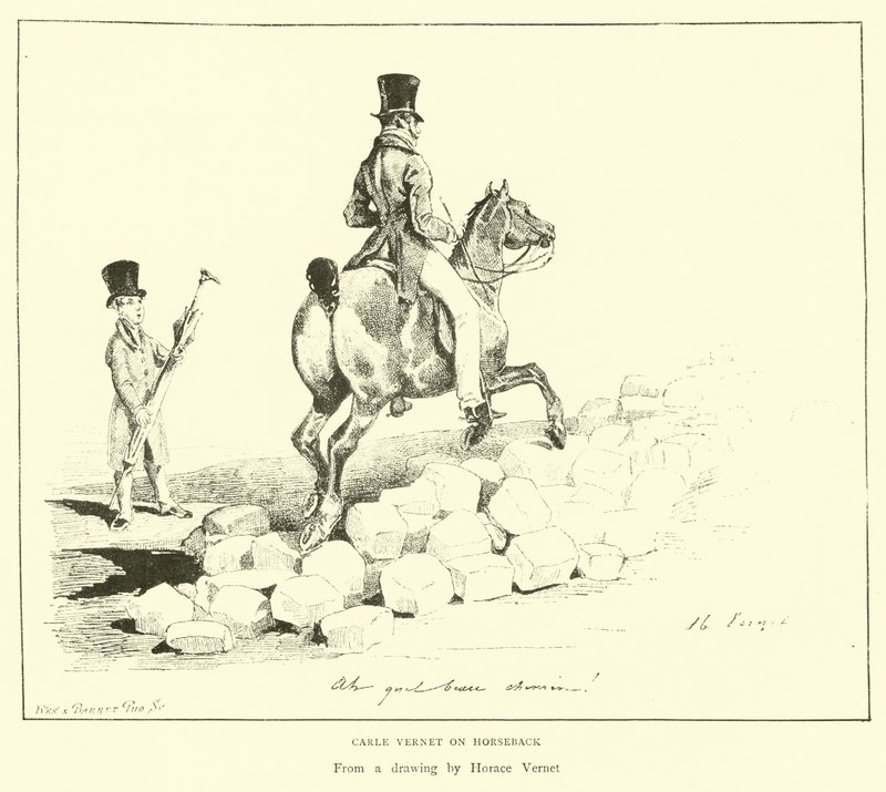 Carle Vernet zu Pferd von English School
