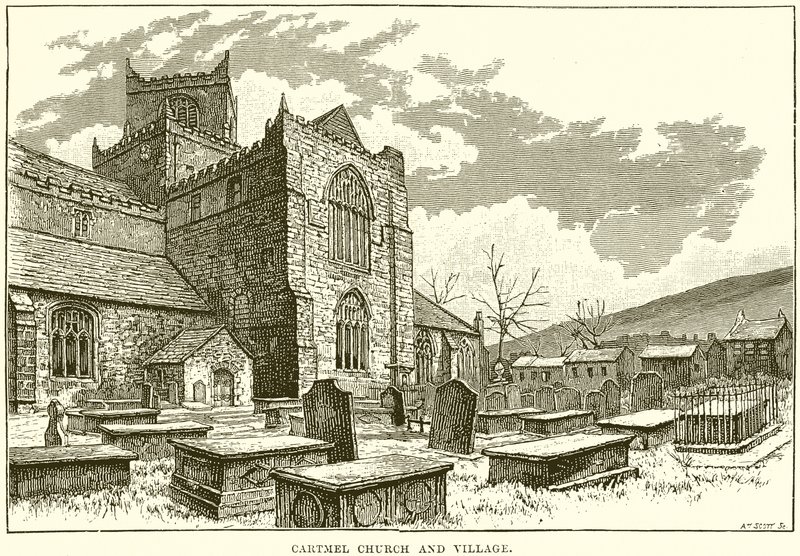 Cartmel Kirche und Dorf von English School