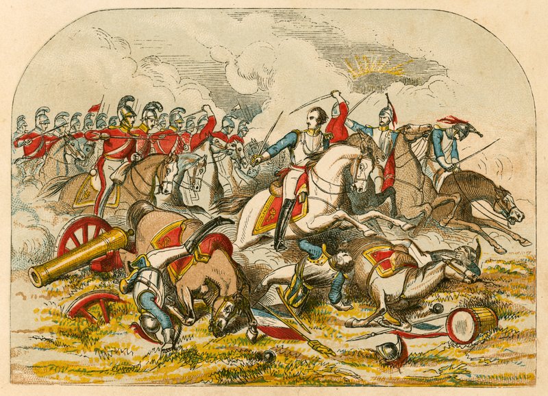 Angriff der Kavallerie bei Waterloo von English School