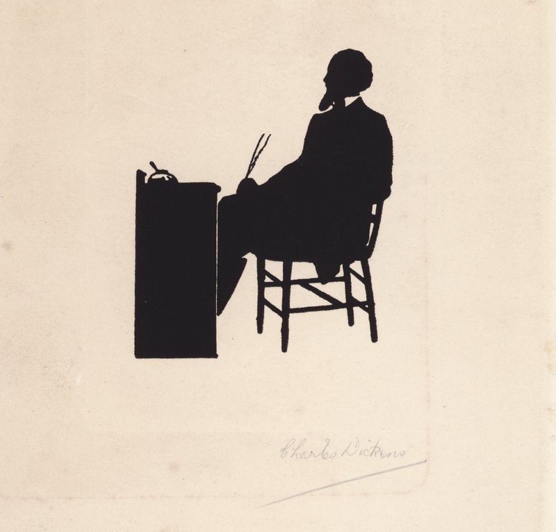 Charles Dickens, englischer Romanautor (Litho) von English School