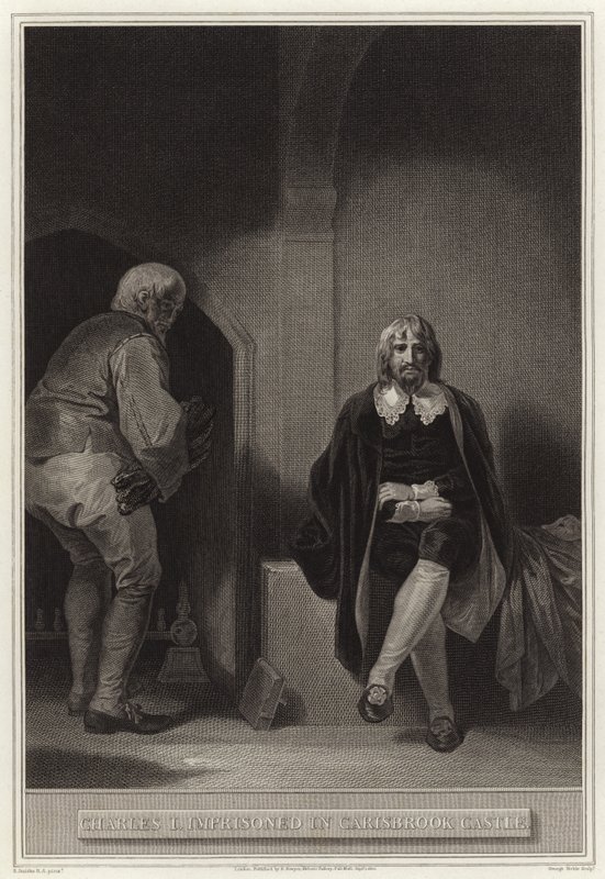 Charles I in Carisbrook Castle eingesperrt von English School