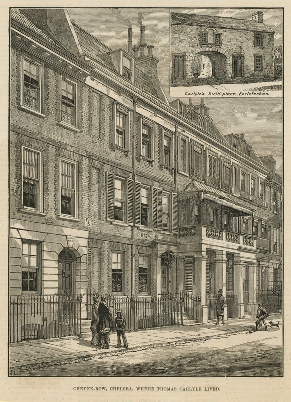 Cheyne Row, wo Thomas Carlyle einst lebte von English School