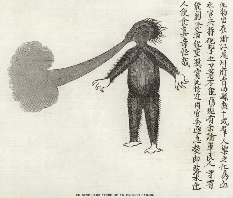 Chinesische Karikatur eines englischen Matrosen von English School
