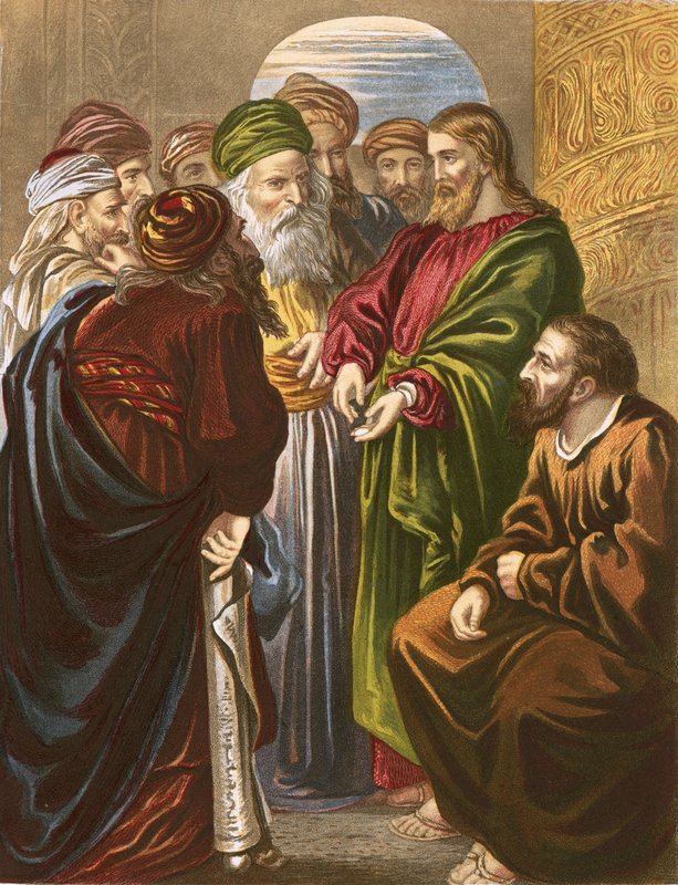 Christus und das Zinsgeld von English School