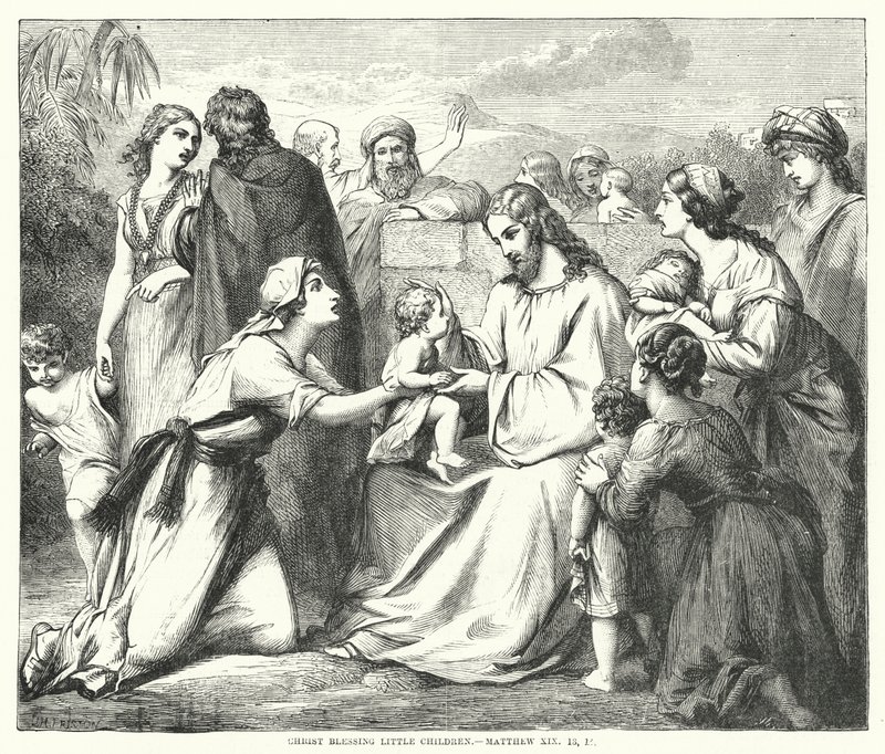 Christus segnet kleine Kinder, Matthäus XIX von English School