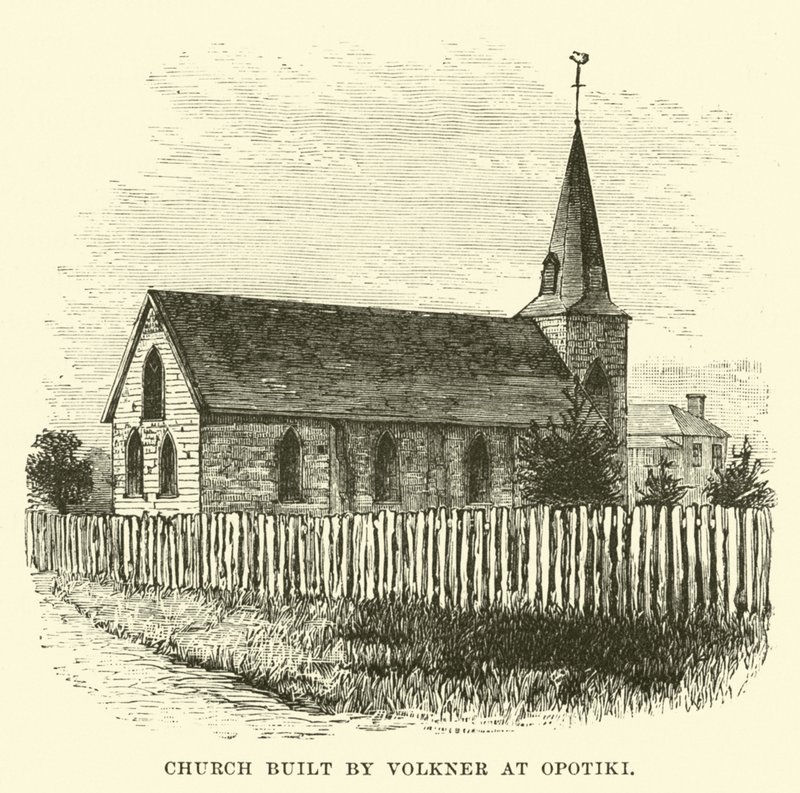 Kirche gebaut von Volkner in Opotiki von English School