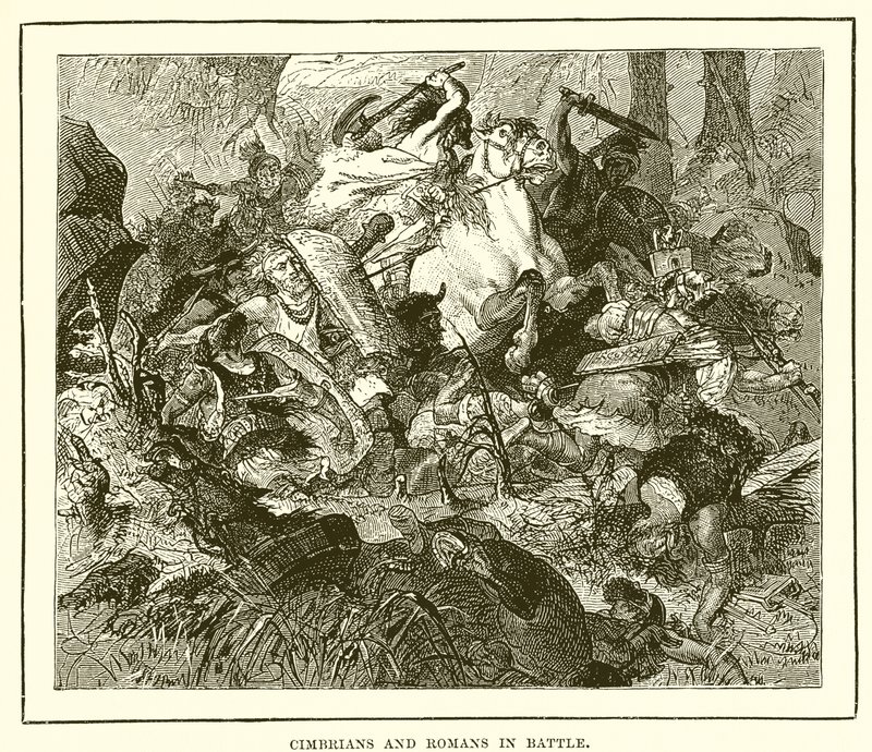 Kämpfe zwischen Kimbern und Römern von English School