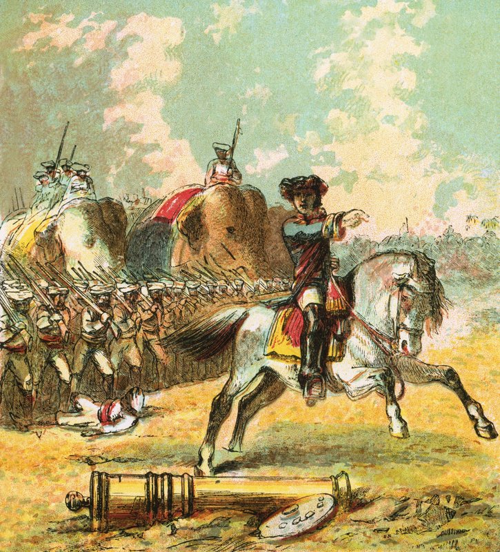 Clives Siege in Indien von English School