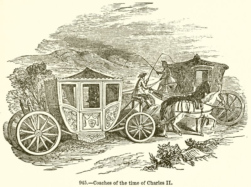 Kutschen zur Zeit von Charles II von English School